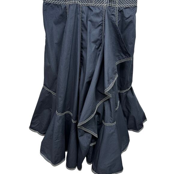 NWT Ulla Johnson Blue White Embroidery Sleeveless Button Front Nerida Midi Dress - Picture 12 of 16